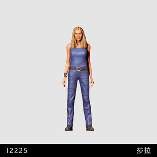 【极速60秒】莎拉韦兰 动作电影 1/64小人偶模型手办1:43微缩白模