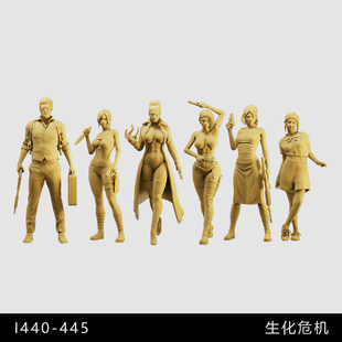 【生化危机】威斯克 克莱尔 爱丽丝 雪莉 1/64模型手办1比43白模