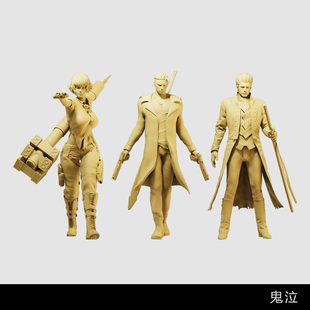 【鬼泣】但丁蕾蒂 维吉尔 贝利尔1/64小人偶模型手办1:43微缩白模