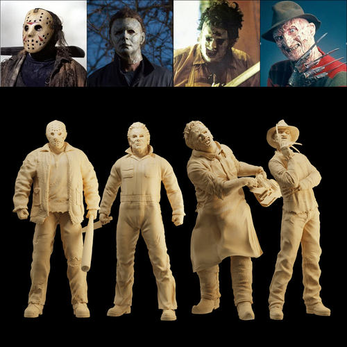 【杀人狂】杰森佛莱迪 迈尔斯皮脸 1/64:人偶微缩车模场景 35模型