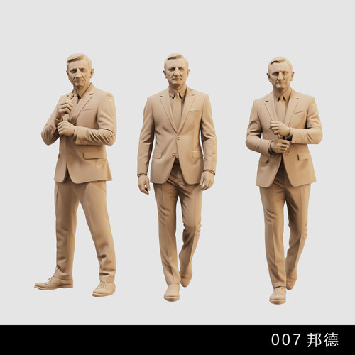 【007邦德】西装侦探 影视人物 1/64人偶模型手办 43比例微缩白模