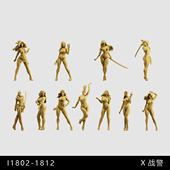 X战警 红后1 小淘气 灵蝶 白后 64小人偶模型手办1 43微缩白模