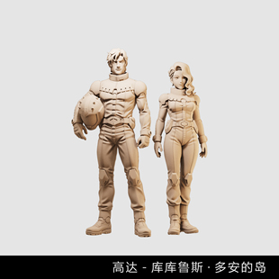 【库库鲁斯 多安的岛】塞尔玛100比例驾驶员1/64模型手办微缩白模