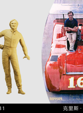 【克里斯·阿蒙】新西兰F1赛车手1/64小人偶模型手办1:43微缩白模