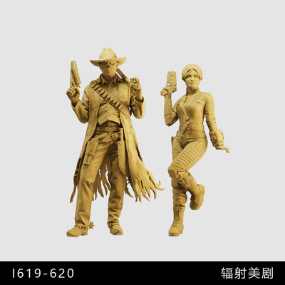 【辐射美剧】尸鬼库珀 露西麦克莱恩 1/64模型手办1比43白模