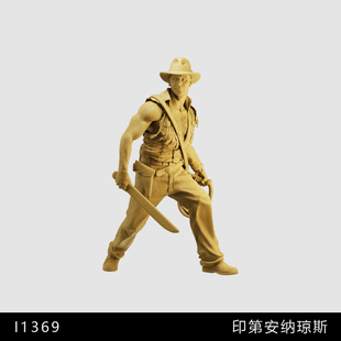 【夺宝奇兵】印第安纳琼斯 考古 1/64小人偶模型手办1:43微缩白模