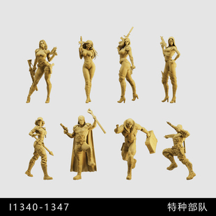 【特种部队】男爵夫人蛇眼 杰伊 1/64小人偶模型手办1:43微缩白模