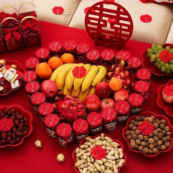 婚房装饰订婚布置客厅卧室心形结婚用品婚庆旺仔摆件订婚