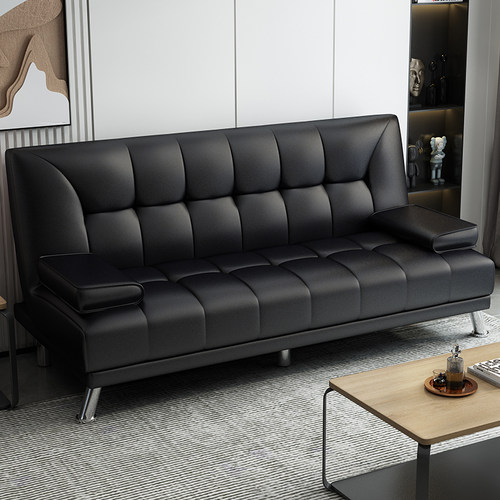 皮艺沙发床客厅折叠2米双人三人