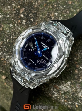 GoldenTime工作室定制改装GA2100农家橡树赛博星空天然蓝砂石手表
