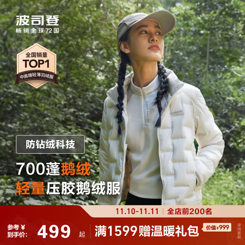 90鹅绒短款保暖羽绒服波司登女