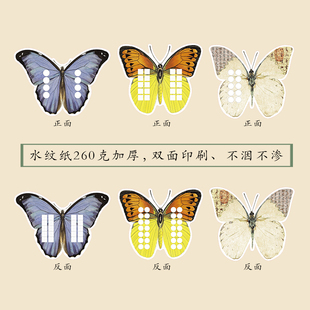 水纹纸蝴蝶硬笔书法作品纸古诗抄写纸钢笔小学生创作贺卡布置国风