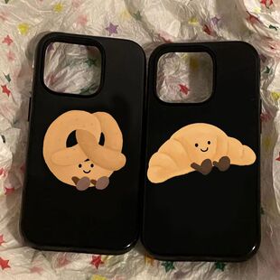 可爱ins面包可颂适用16苹果15ProMax手机壳iPhone13全包新款12Pro软14Promax保护套xr创意卡通xs女日韩风小众