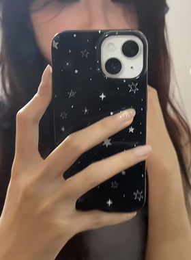 潮酷y2k满屏星星适用16苹果17ProMax手机壳iPhone13全包15新款12Pro软14Promax防摔xs保护套14个性甜酷xr女