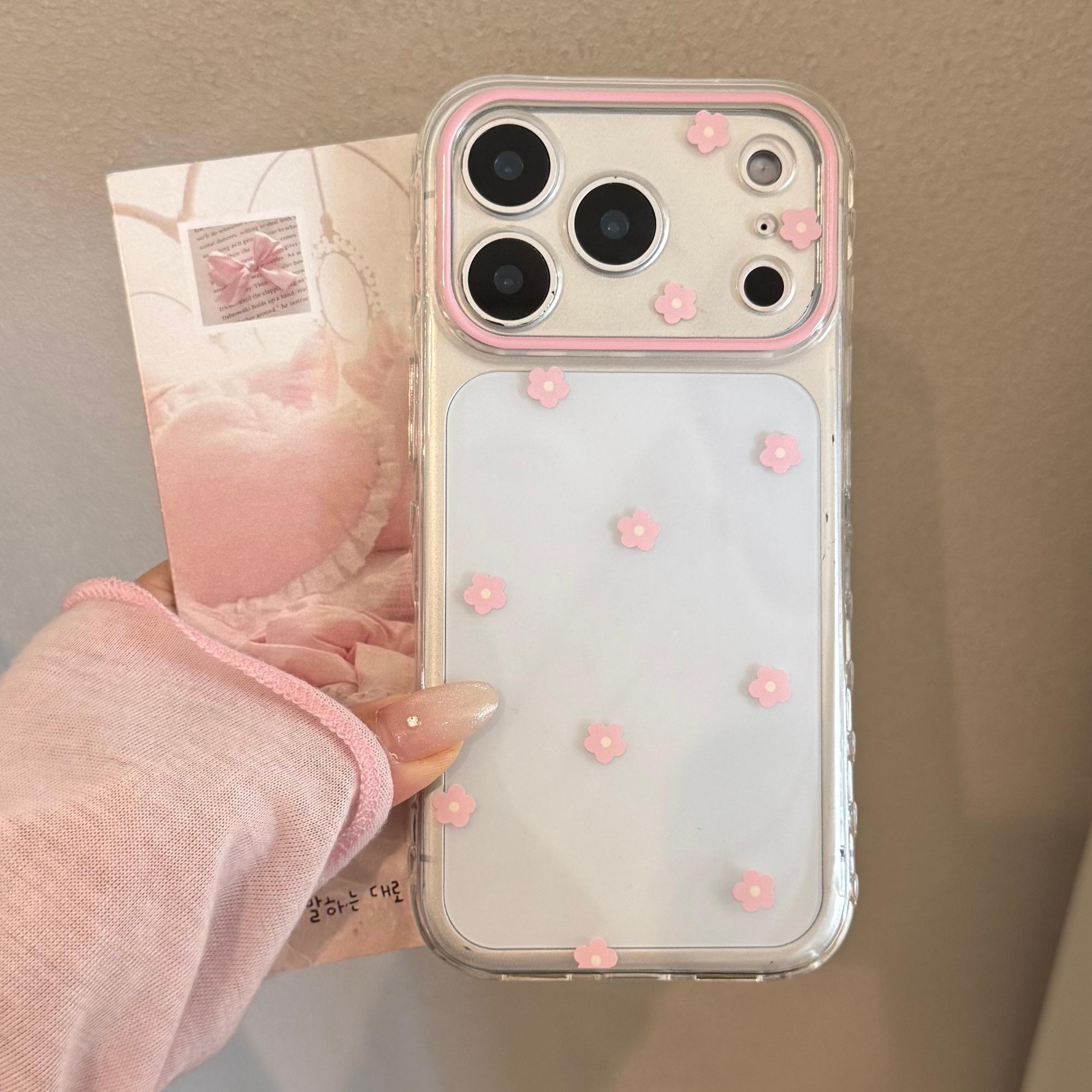 ins简约小花花适用17pro苹果17ProMax手机壳iPhone16新款16Promax保护套13粉色少女心15透明11梦幻小清新