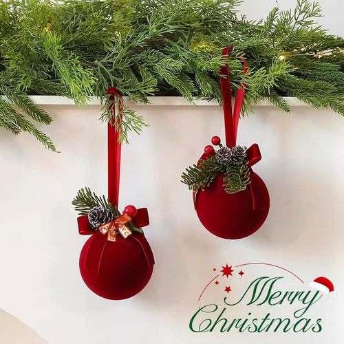 圣诞节装饰品植绒铃铛挂件门挂饰店铺橱窗氛围场景布置道具小礼品