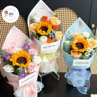 教师节新款花瓣东巴纸加厚艺术牛皮纸防水耐揉捏风华纸花店包花纸