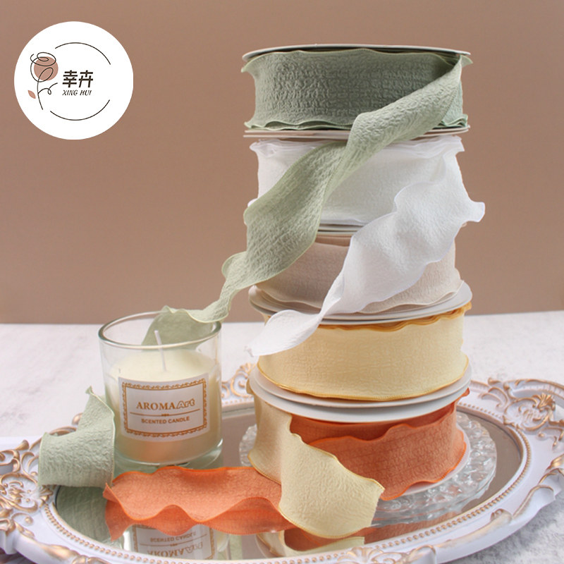 4cm波浪花边褶皱丝带鲜花花束装饰彩带木耳边丝带diy蝴蝶结绑带