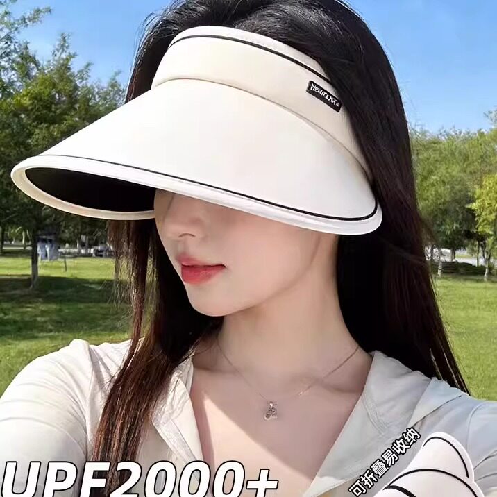 2026新款户外大帽檐防晒帽子女士夏季遮脸遮阳防紫外线空顶太阳帽