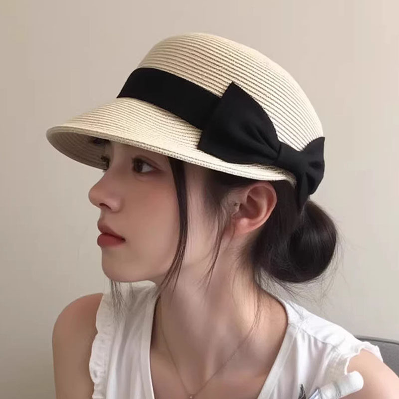 2026新款时尚百搭草编马术帽子女款夏季遮阳防晒帽户外出游显脸小