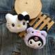 库洛米胸针小学生可爱日系卡通毛绒衣服包包配饰立体KT猫公仔别针