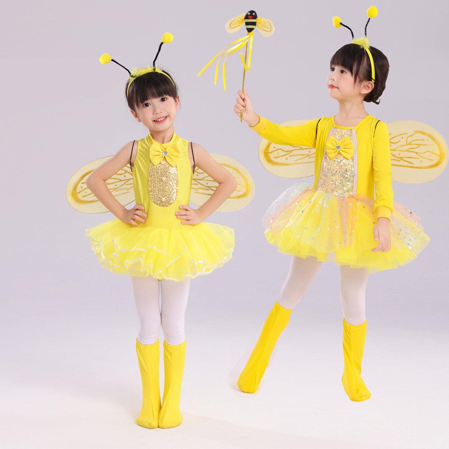 小蜜蜂儿童演出服幼儿园卡通动物服勤劳的小蜜蜂表演服装舞蹈服装