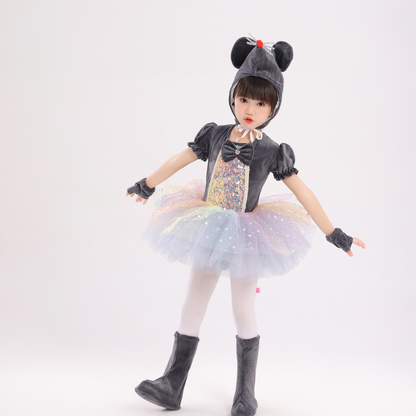 儿童猫和老鼠演出服小老鼠的梦表演服老鼠嫁女动物演出服幼儿园装										