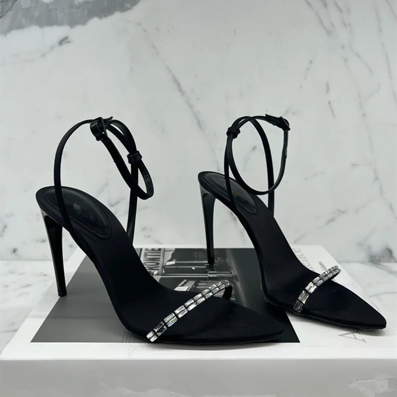 point high heel Sandals Slipper Summer Shoes欧美水钻一字凉鞋