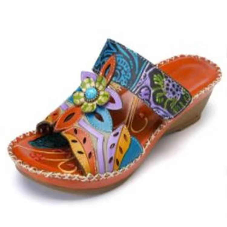 slides slippers sandals shoes新款欧美女鞋凉鞋大码拖鞋民族风