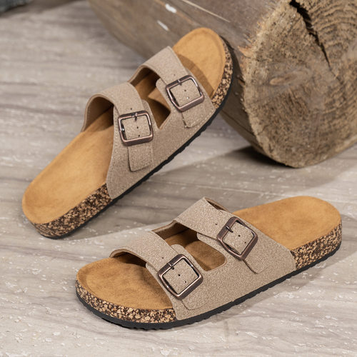 cork slippers slides flat shoes sandals clogs mules勃大码