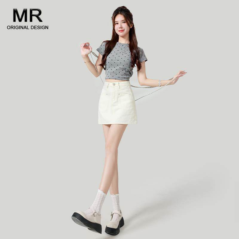 高腰牛仔短裙女2025年春夏薄款百搭显瘦小个子包臀a字白色半身裙
