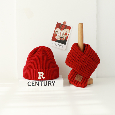 街树村梦屋套头针织帽子围巾套装