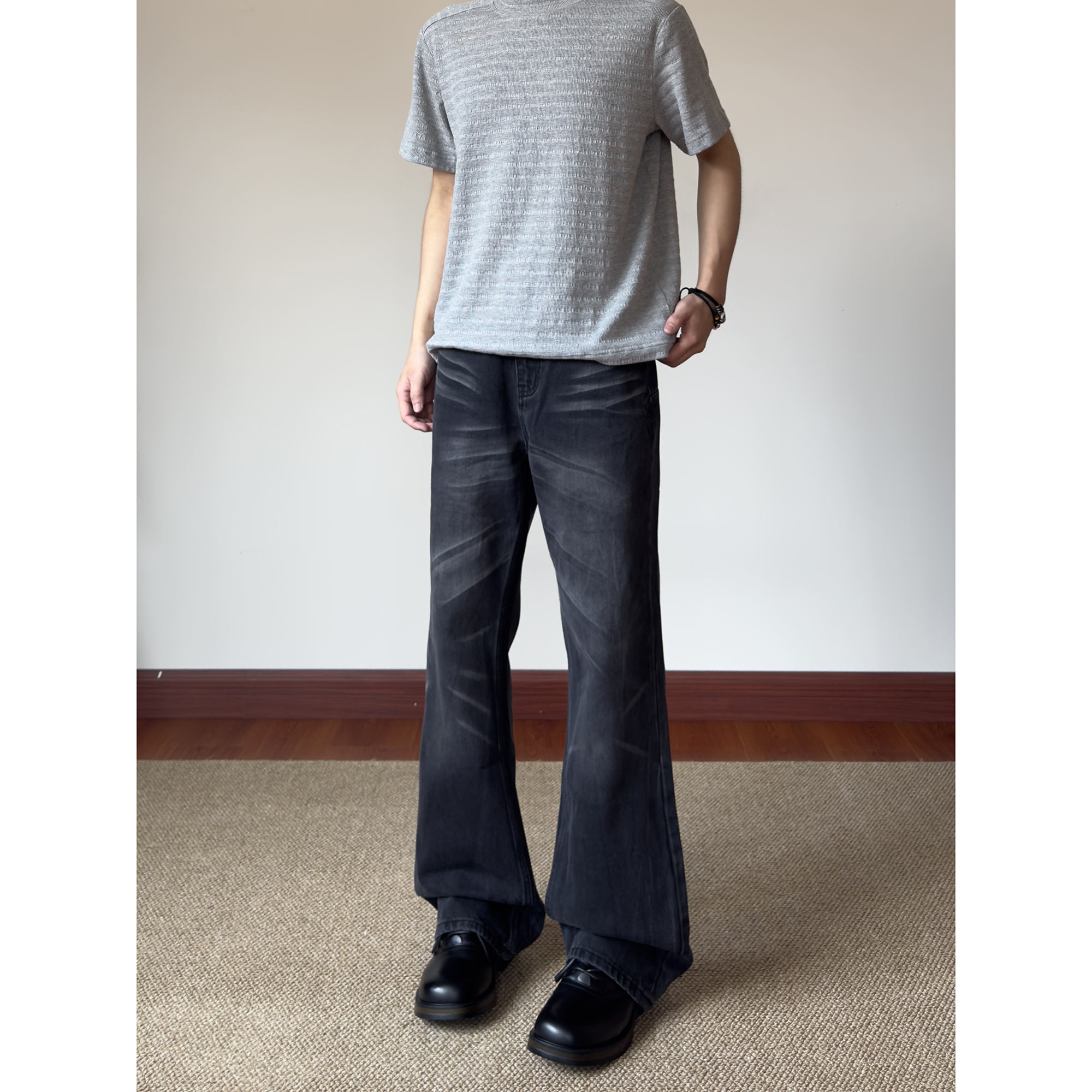 布老哥Blog水洗渐变牛仔裤男2025新款美式复古直筒裤子长裤秋季