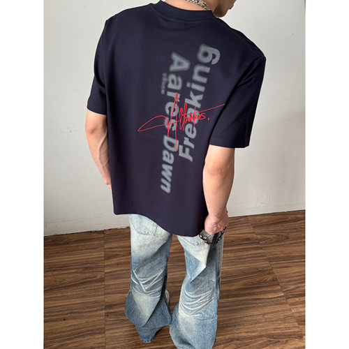 美式高街重磅刺绣短袖t恤男设计感小众正肩短款半袖衣服夏季新款