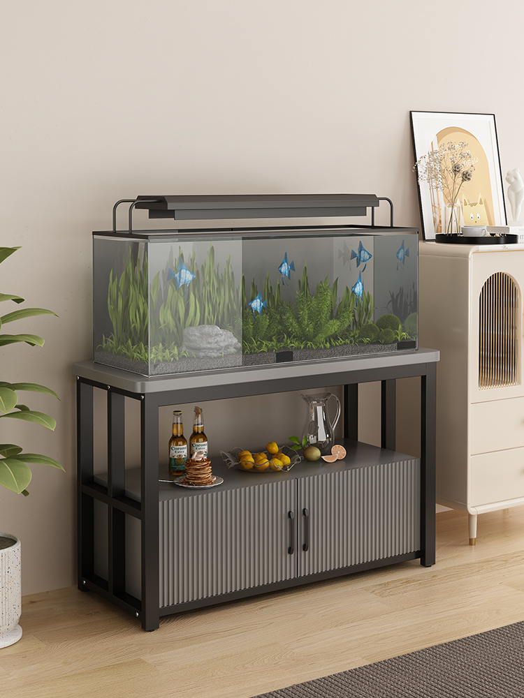 Fish tank bottom cabinet household living room fish tank rack aquarium load-bearing metal fish tank base cabinet multi-layer storage rack