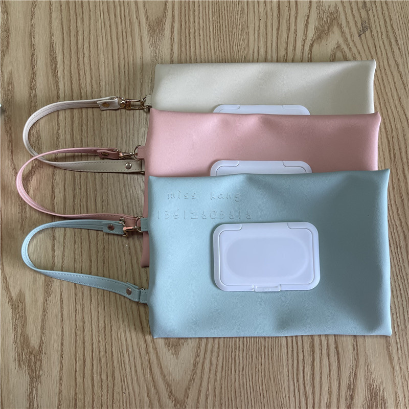 PU皮革湿纸巾盒 户外婴儿车抽纸盒 车载悬吊式湿纸巾袋