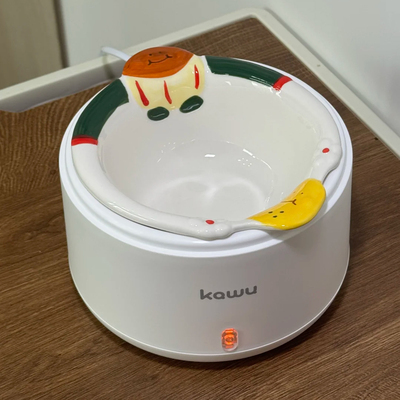 酸奶机猫咪喝水恒温饮水机家用小型冬季保温喝水碗卡通陶瓷猫食盆