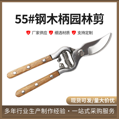 德国日本进口技术水曲柳木柄修枝剪花艺园林果树修剪树枝修花剪刀