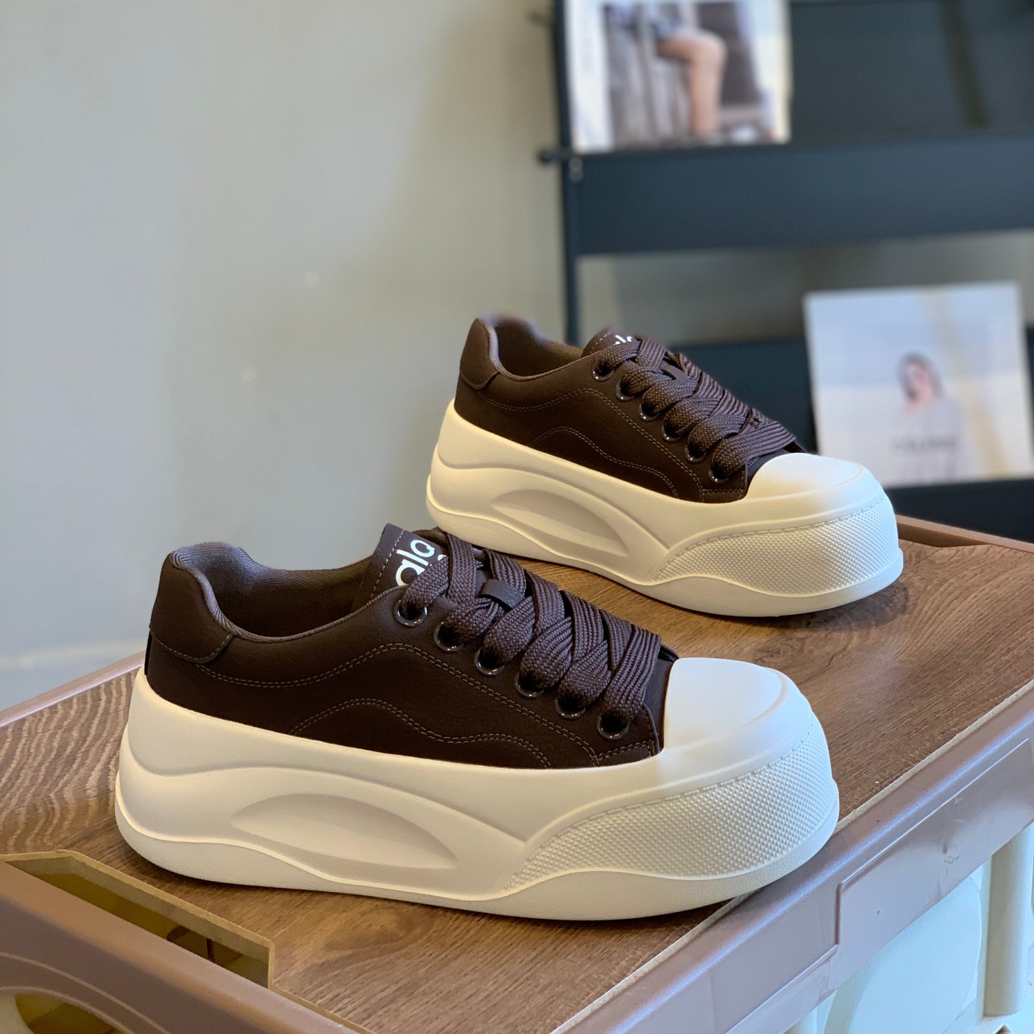 松糕厚底学院风简约显腿长小白鞋