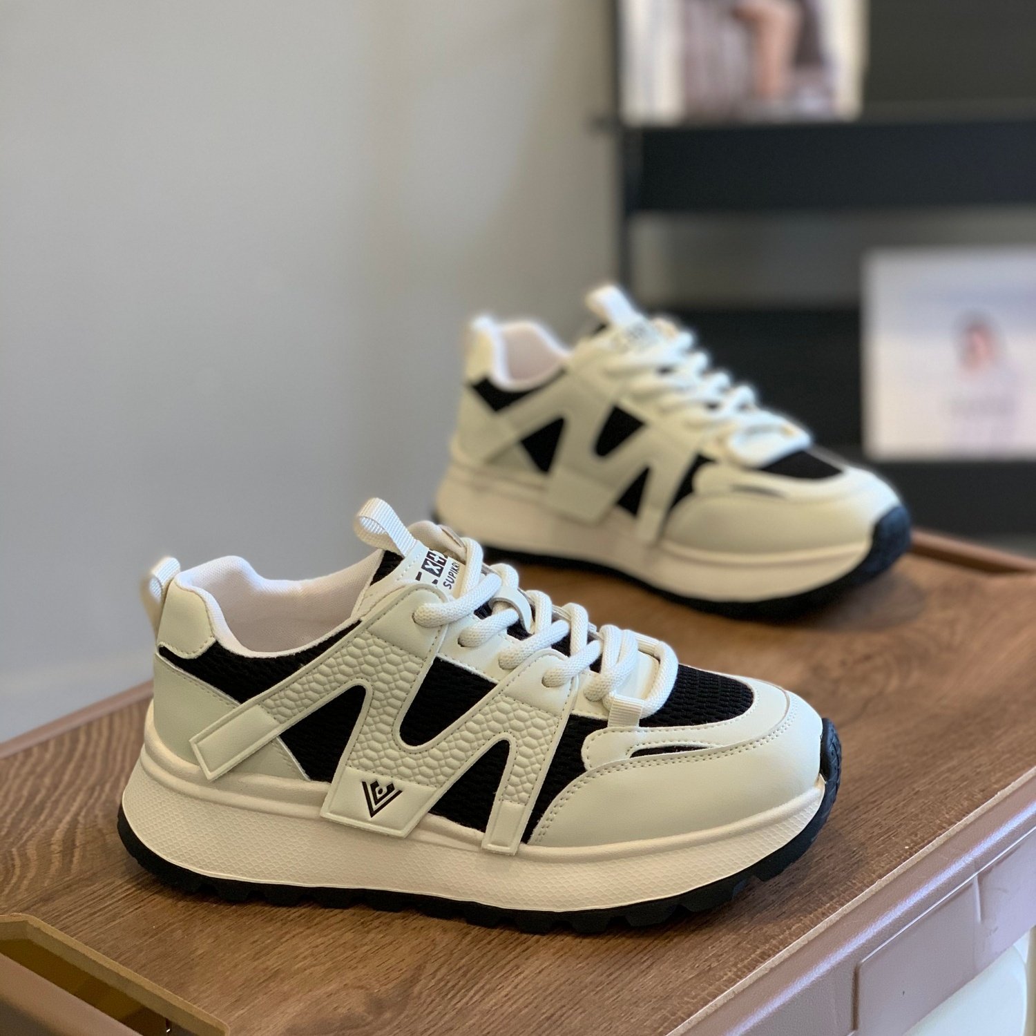 韩版小众拼接轻便松糕厚底老爹鞋女2026春季新款百搭休闲阿甘鞋,女鞋,老爹鞋,淘宝优惠券,粉丝福利购,淘宝优惠卷