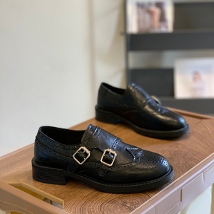 百搭舒适扣带小皮鞋 英伦风复古舒适百搭显瘦深口单鞋 女2025新款