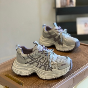 百搭舒适厚底增高显腿长运动休闲鞋 女2025新款 炸街老爹鞋 复古时尚