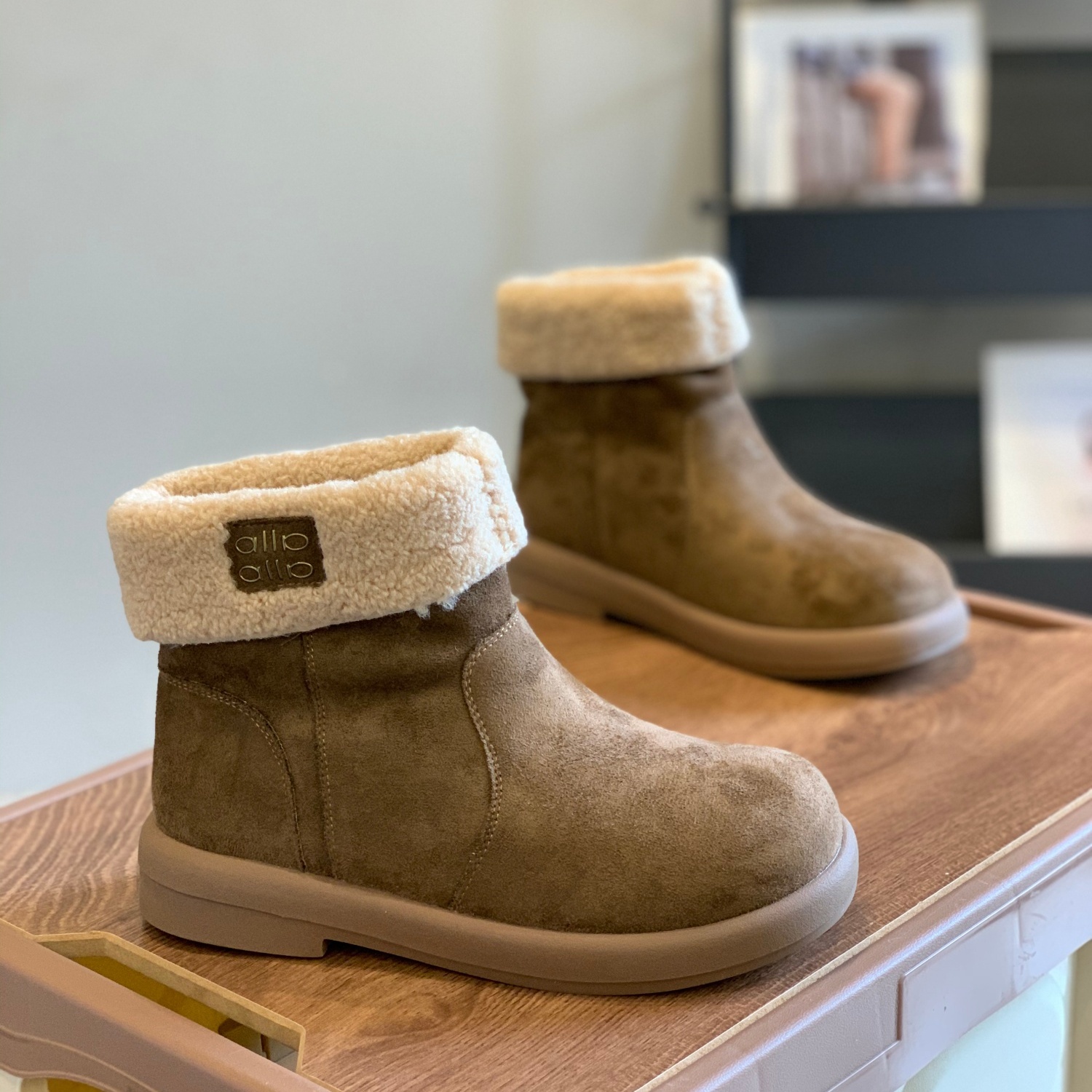 复古加绒保暖套筒一脚蹬雪地靴