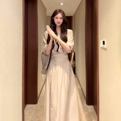 2025新款禅意清冷感穿搭衬衫连衣裙子女夏季简单大方气质套装