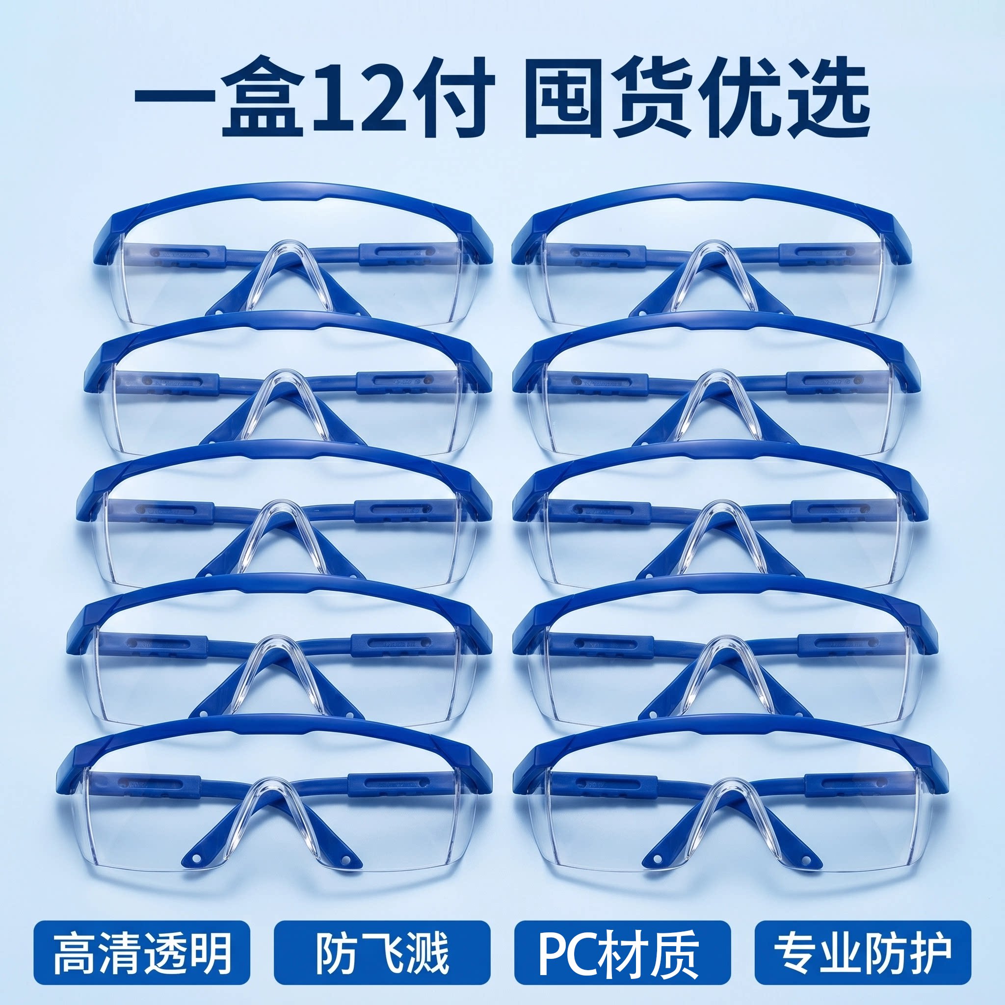 护目镜飞溅防风骑行飞沫防尘打磨防风沙灰尘防护眼镜风镜PC材质