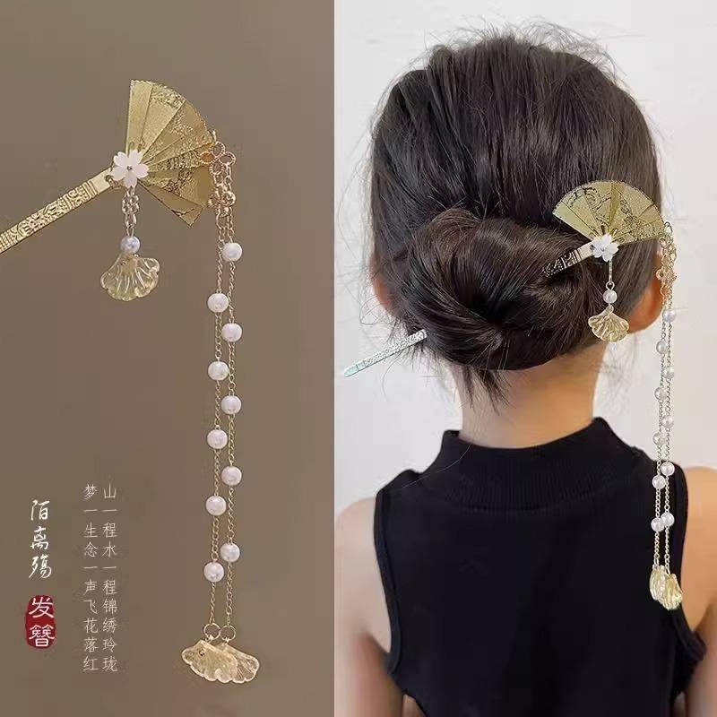 儿童发簪子女古风钗流苏