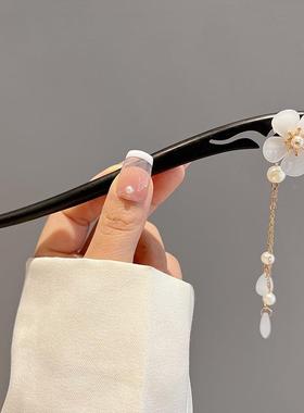 古风简约现代日常木料发簪流苏步摇木簪子高级感发钗旗袍汉服头饰