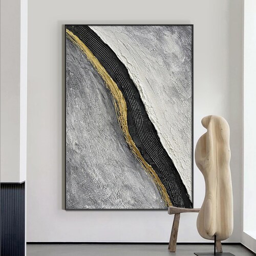 定制 落地 川流不息 装饰画 抽象 壁画 大气