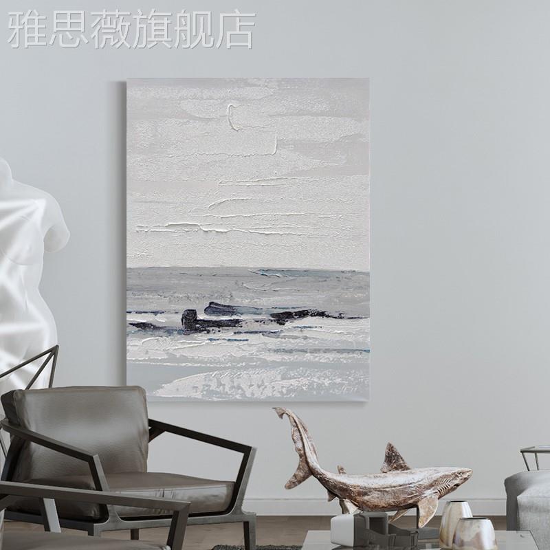 网红抽纯手绘油画肌理现画代简客厅装饰大幅象走画廊玄关卧室挂约图片