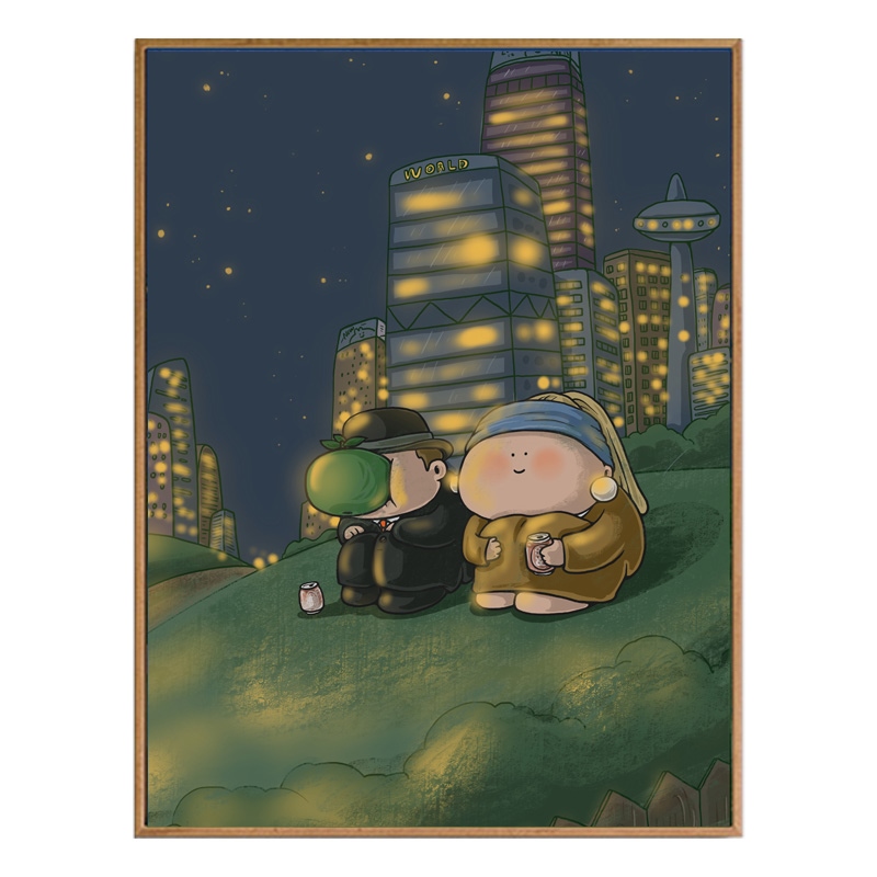 网红大少女 世界名画 戴珍珠耳环艺术家 梵高 原创客厅装饰画现代